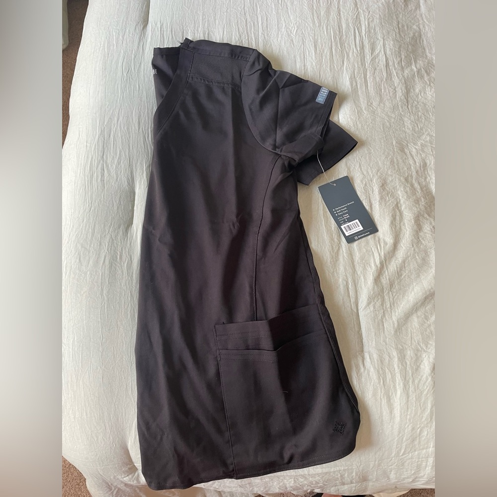 Black Med Couture scrub top - size small. Tags still attached.